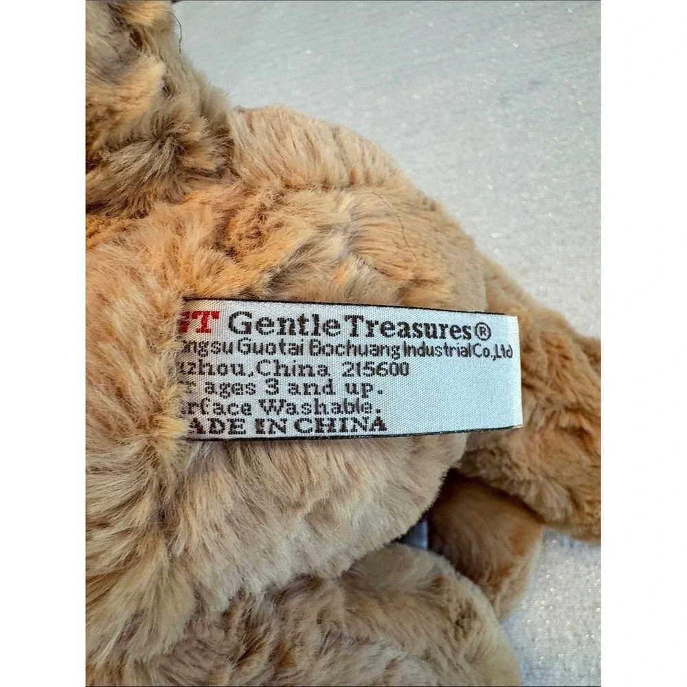 Gentle Treasures Tan Scruffy Puppy‎ Dog Plush Holiday Plaid Hat Scarf 13